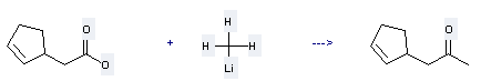 2-Propanone,1-(2-cyclopenten-1-yl)- can be prepared by cyclopent-2-enyl-acetic acid and methyllithium at the temperature of 0 °C